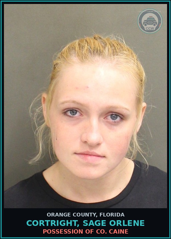 Booking mugshot of CORTRIGHT, SAGE ORLENE in Orange County