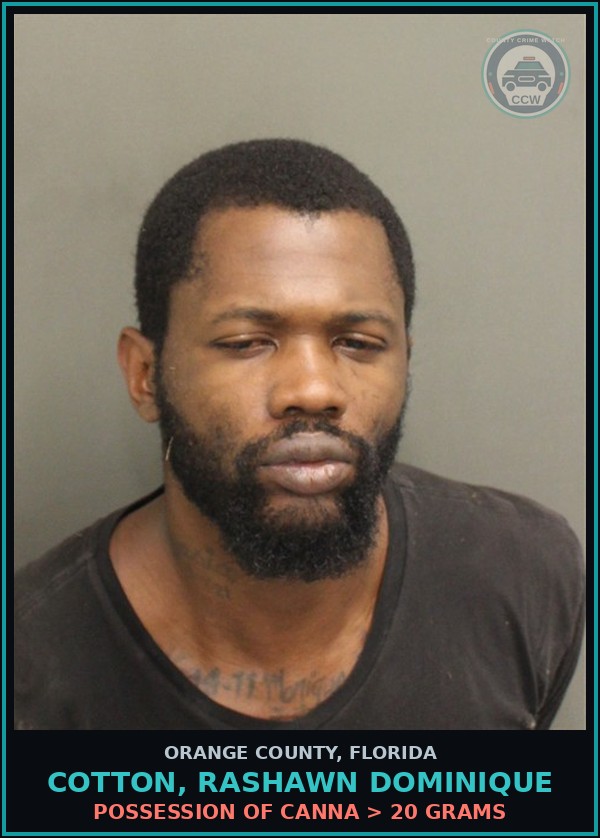 Booking mugshot of COTTON, RASHAWN DOMINIQUE in Orange County