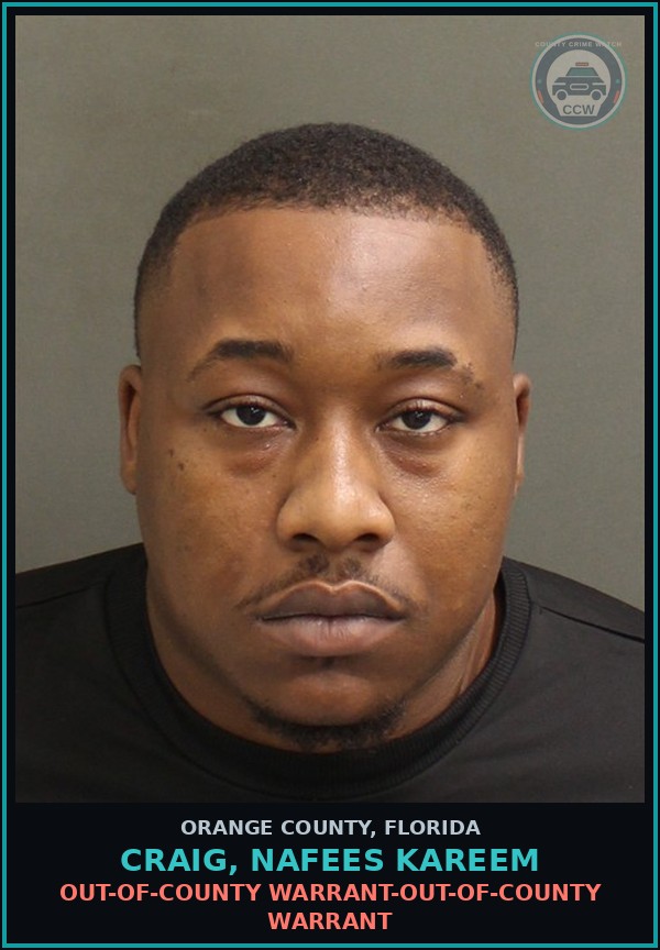 Booking mugshot of CRAIG, NAFEES KAREEM in Orange County