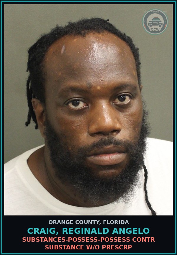 Booking mugshot of CRAIG, REGINALD ANGELO in Orange County