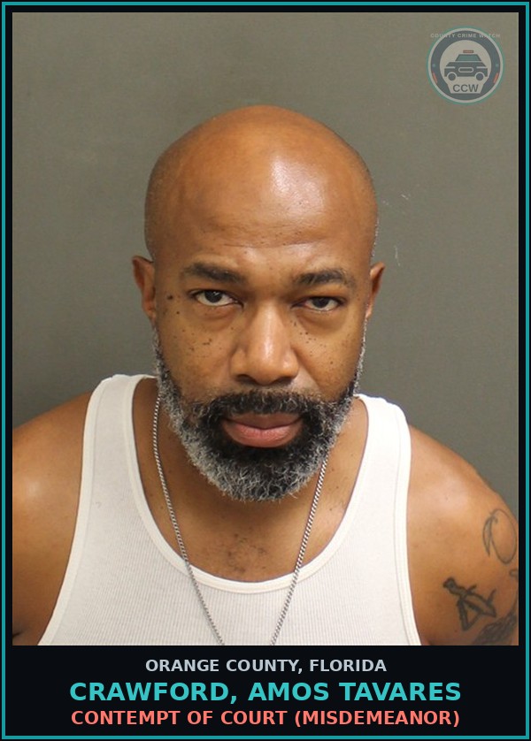 Booking mugshot of CRAWFORD, AMOS TAVARES in Orange County