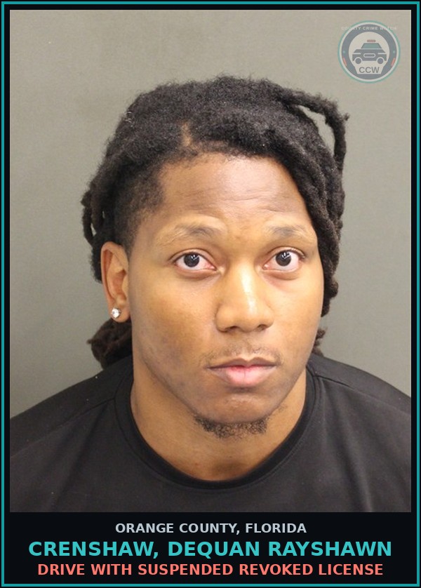 Booking mugshot of CRENSHAW, DEQUAN RAYSHAWN in Orange County