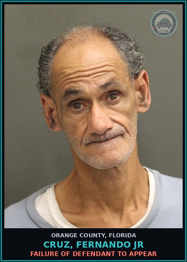 Booking mugshot of CRUZ, FERNANDO JR in Orange County
