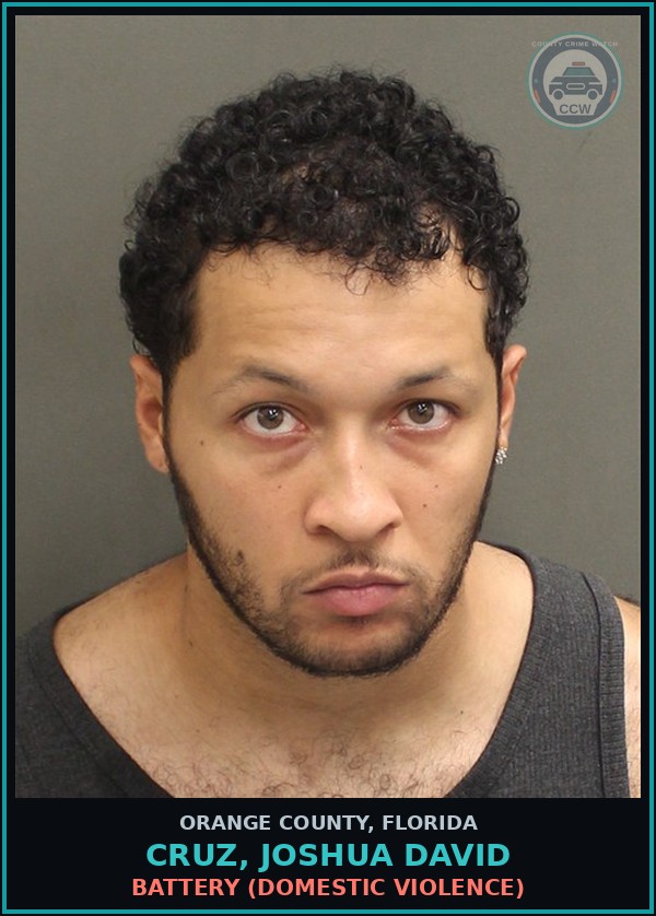 Booking mugshot of CRUZ, JOSHUA DAVID in Orange County