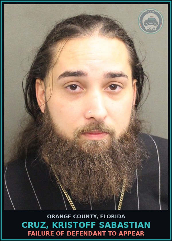 Booking mugshot of CRUZ, KRISTOFF SABASTIAN in Orange County