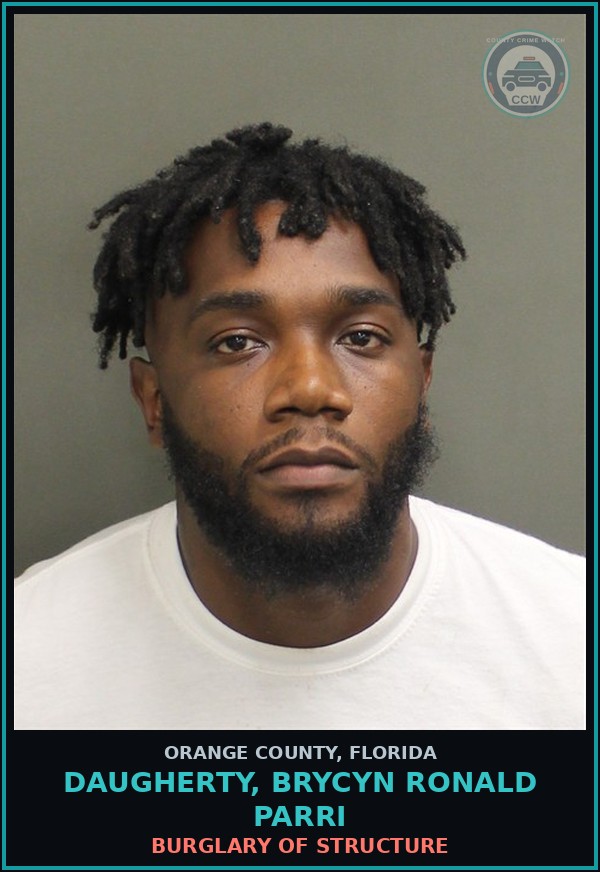 Booking mugshot of DAUGHERTY, BRYCYN RONALD PARRI in Orange County