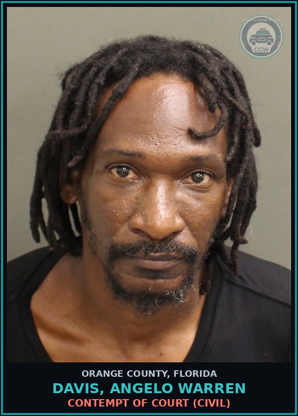 Booking mugshot of DAVIS, ANGELO WARREN in Orange County