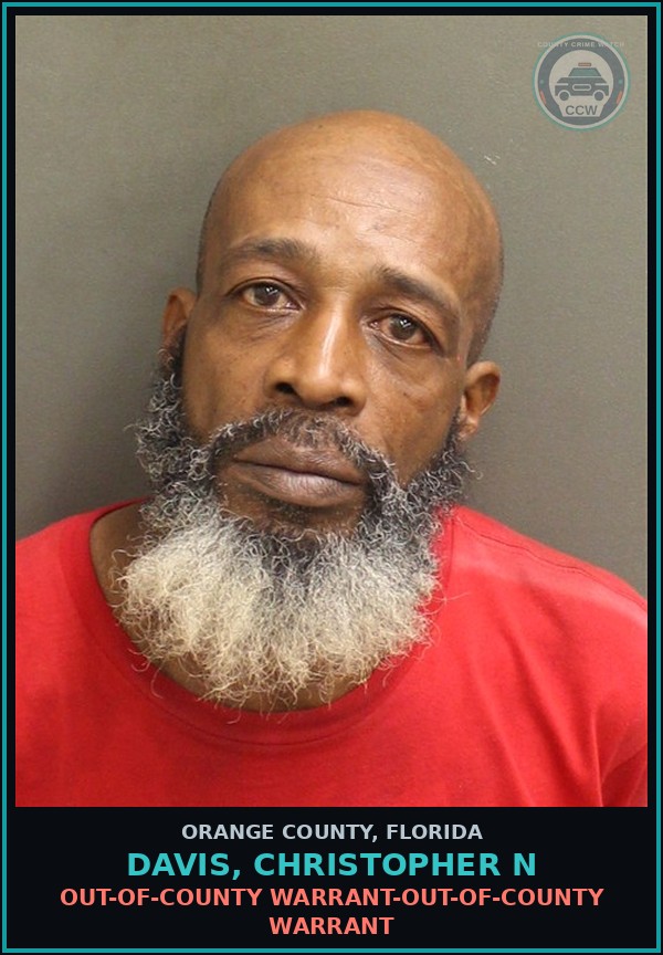 Booking mugshot of DAVIS, CHRISTOPHER N in Orange County