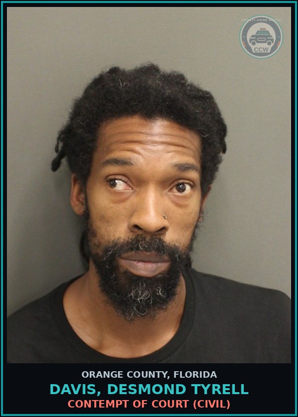 Booking mugshot of DAVIS, DESMOND TYRELL in Orange County