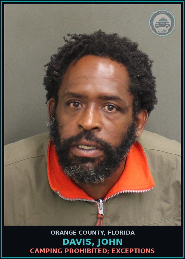 Booking mugshot of DAVIS, JOHN in Orange County