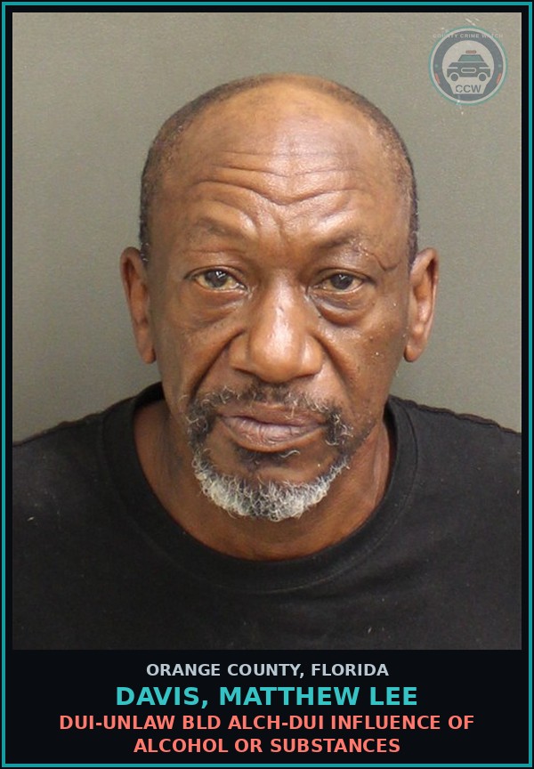 Booking mugshot of DAVIS, MATTHEW LEE in Orange County