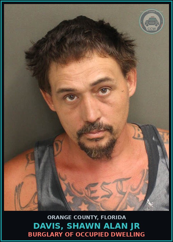 Booking mugshot of DAVIS, SHAWN ALAN JR in Orange County