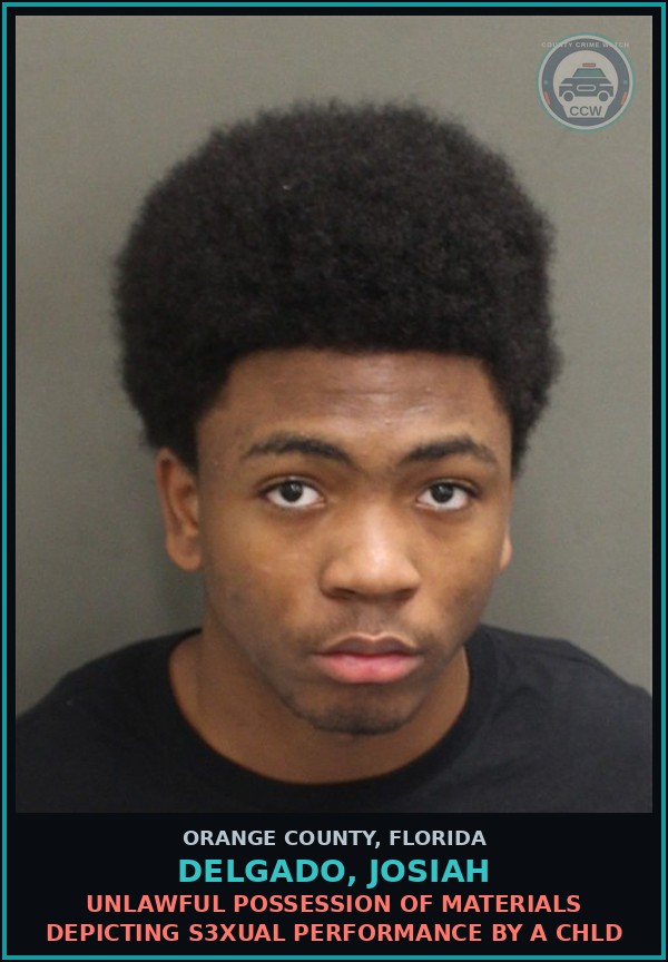 Booking mugshot of DELGADO, JOSIAH in Orange County