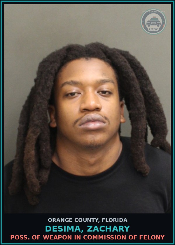 Booking mugshot of DESIMA, ZACHARY in Orange County