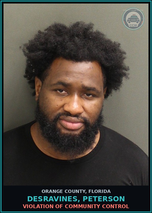 Booking mugshot of DESRAVINES, PETERSON in Orange County