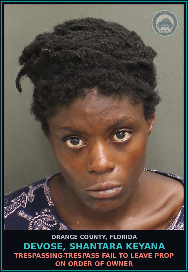 Booking mugshot of DEVOSE, SHANTARA KEYANA in Orange County