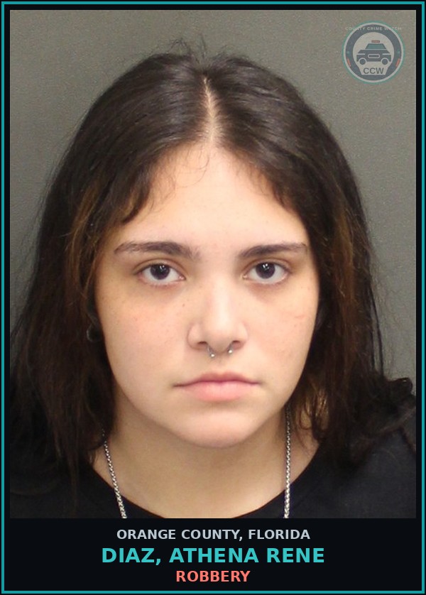 Booking mugshot of DIAZ, ATHENA RENE in Orange County