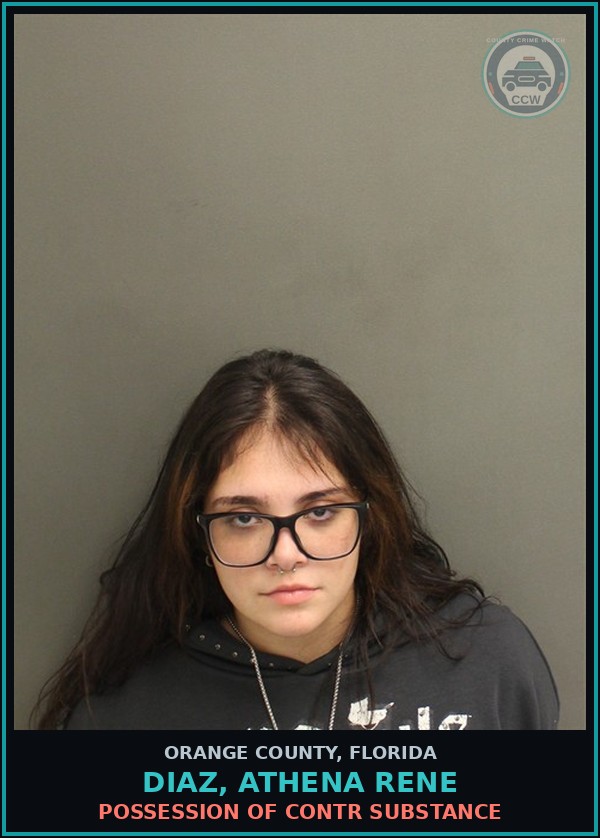 Booking mugshot of DIAZ, ATHENA RENE in Orange County