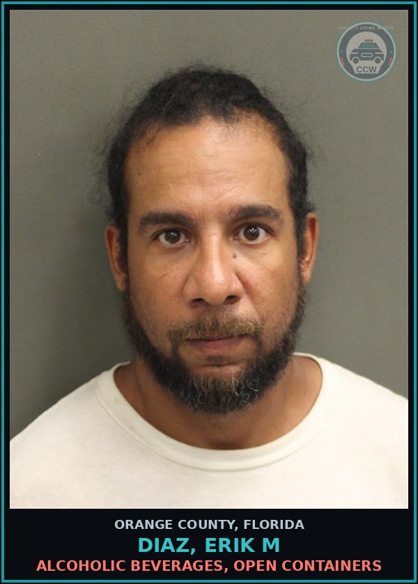 Booking mugshot of DIAZ, ERIK M in Orange County