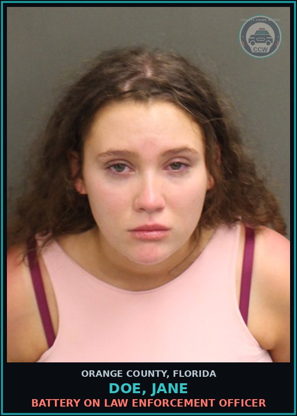 Booking mugshot of DOE, JANE in Orange County
