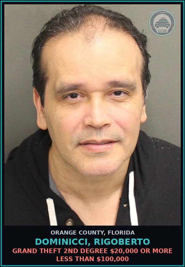 Booking mugshot of DOMINICCI, RIGOBERTO in Orange County