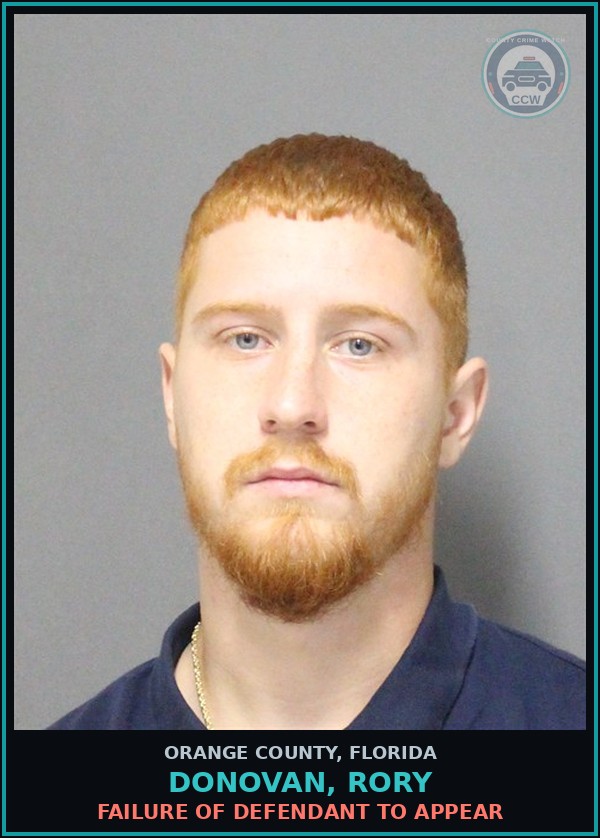 Booking mugshot of DONOVAN, RORY in Orange County