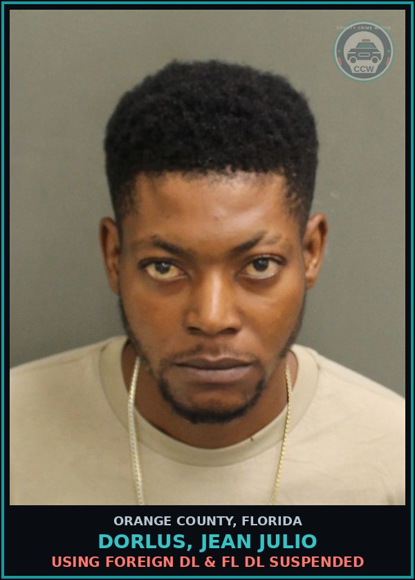 Booking mugshot of DORLUS, JEAN JULIO in Orange County