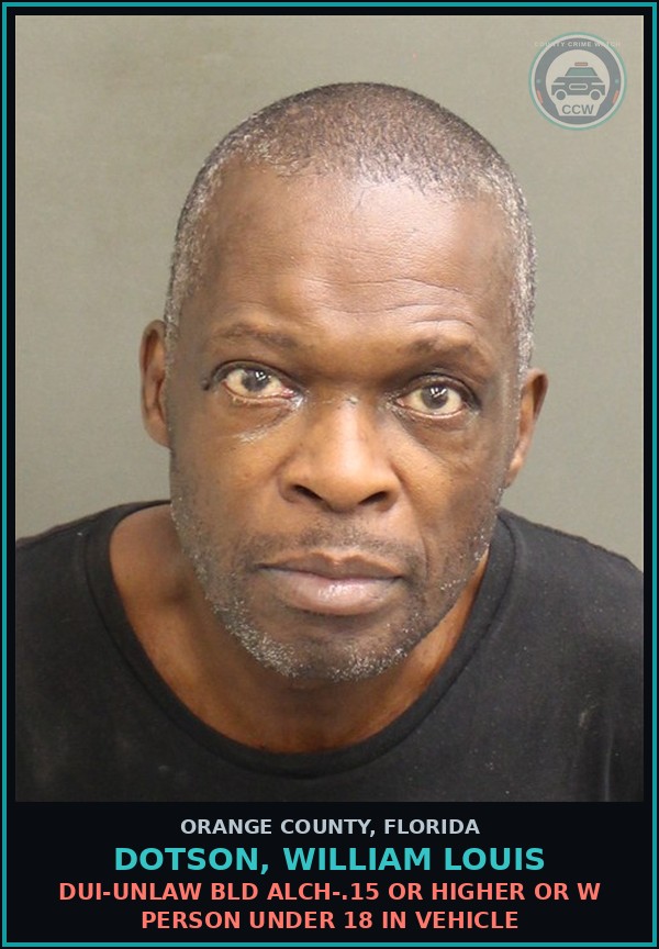 Booking mugshot of DOTSON, WILLIAM LOUIS in Orange County