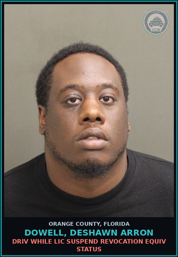 Booking mugshot of DOWELL, DESHAWN ARRON in Orange County