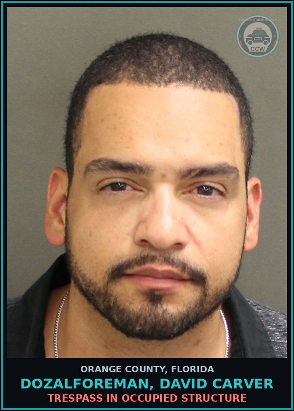 Booking mugshot of DOZALFOREMAN, DAVID CARVER in Orange County