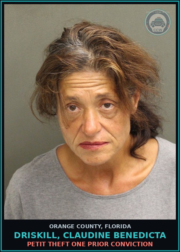 Booking mugshot of DRISKILL, CLAUDINE BENEDICTA in Orange County