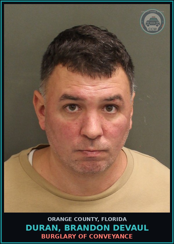 Booking mugshot of DURAN, BRANDON DEVAUL in Orange County