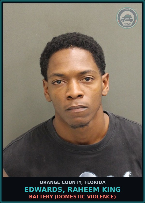 Booking mugshot of EDWARDS, RAHEEM KING in Orange County