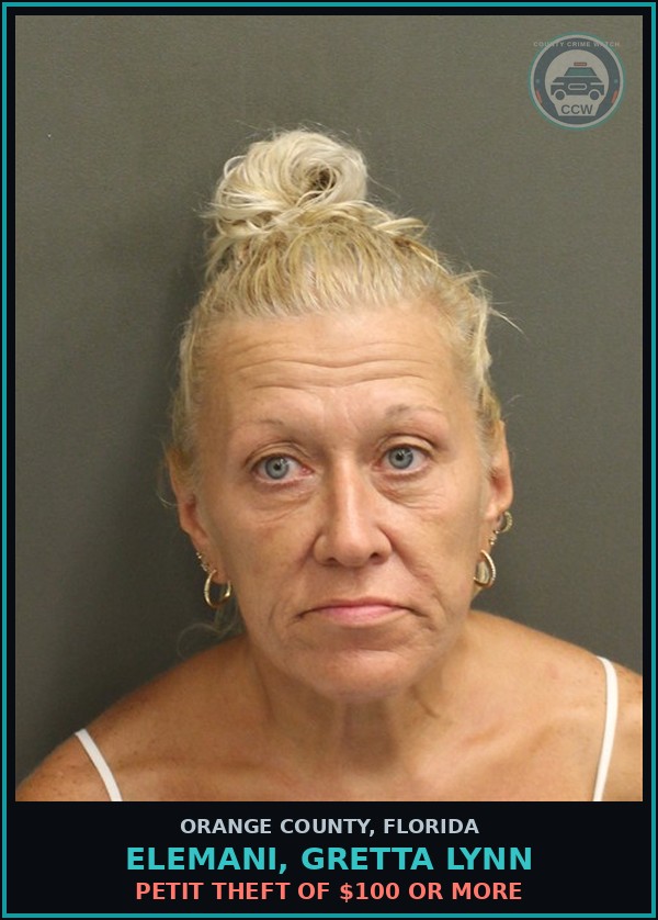 Booking mugshot of ELEMANI, GRETTA LYNN in Orange County
