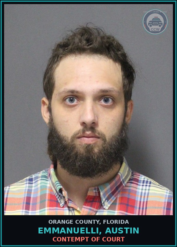 Booking mugshot of EMMANUELLI, AUSTIN in Orange County