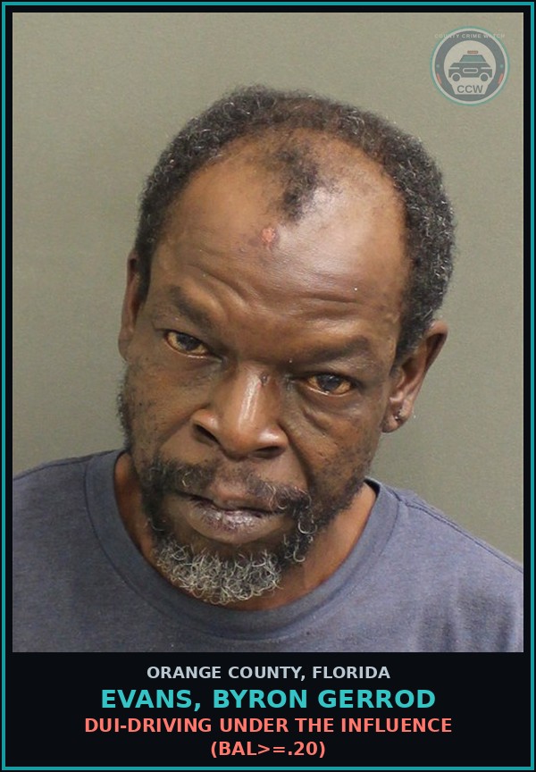 Booking mugshot of EVANS, BYRON GERROD in Orange County
