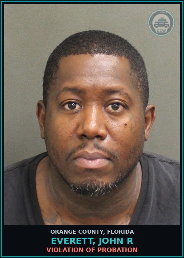 Booking mugshot of EVERETT, JOHN R in Orange County