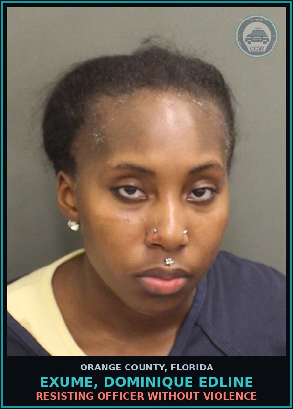 Booking mugshot of EXUME, DOMINIQUE EDLINE in Orange County