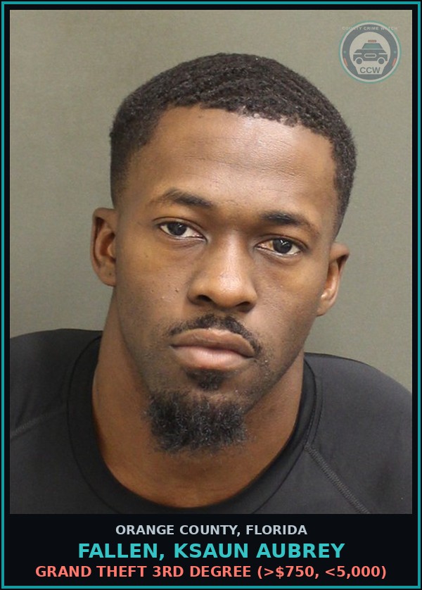 Booking mugshot of FALLEN, KSAUN AUBREY in Orange County