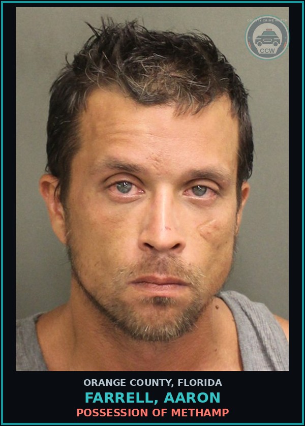 Booking mugshot of FARRELL, AARON in Orange County