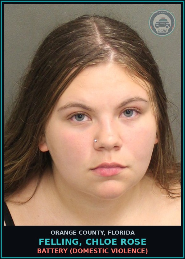 Booking mugshot of FELLING, CHLOE ROSE in Orange County