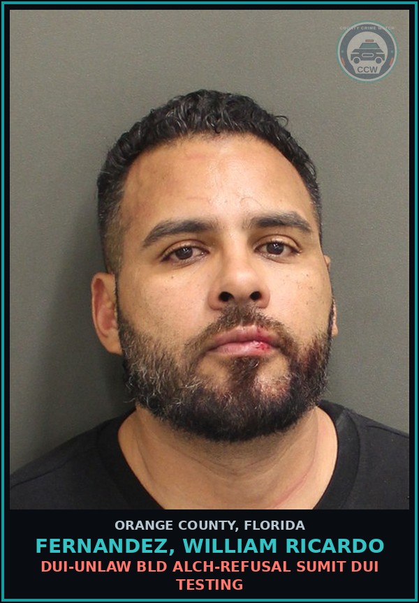 Booking mugshot of FERNANDEZ, WILLIAM RICARDO in Orange County