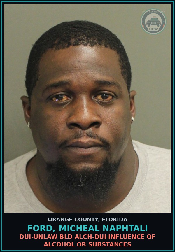 Booking mugshot of FORD, MICHEAL NAPHTALI in Orange County