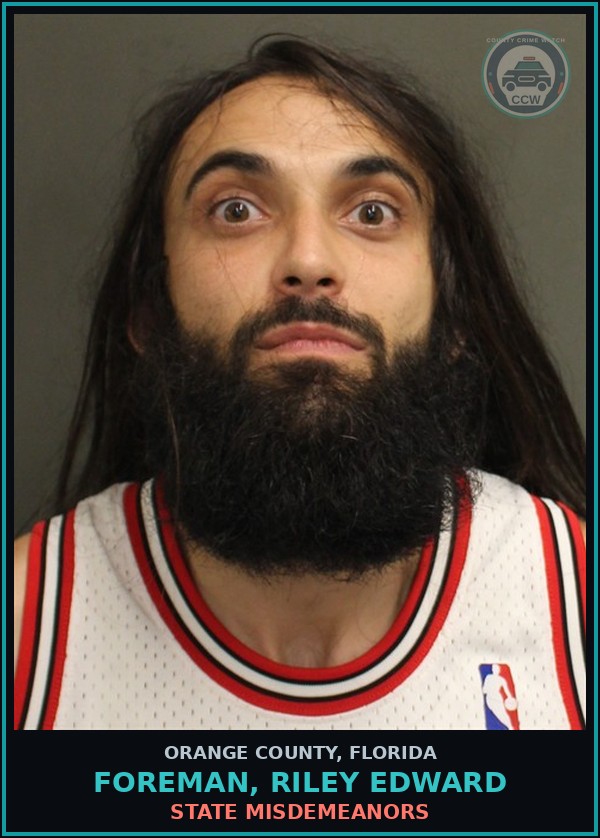 Booking mugshot of FOREMAN, RILEY EDWARD in Orange County