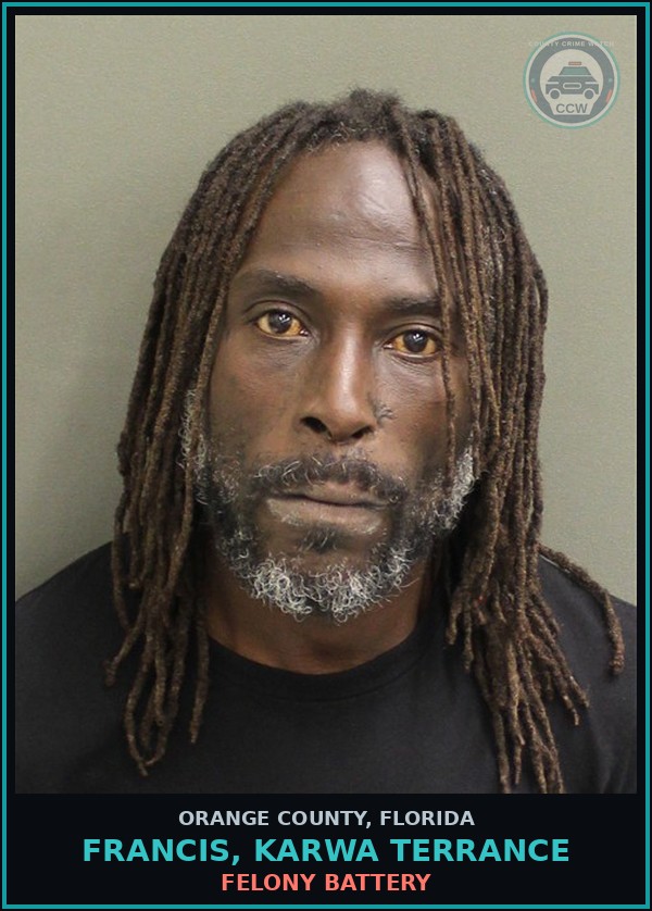 Booking mugshot of FRANCIS, KARWA TERRANCE in Orange County