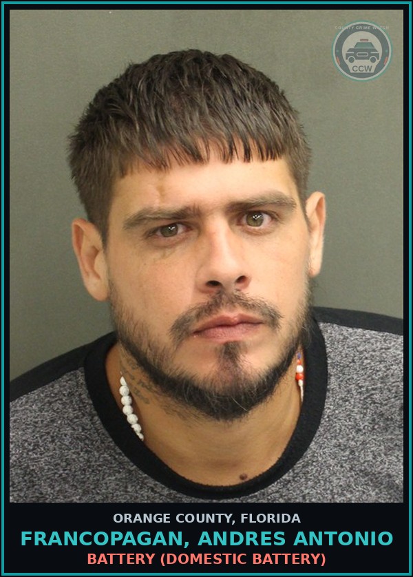Booking mugshot of FRANCOPAGAN, ANDRES ANTONIO in Orange County