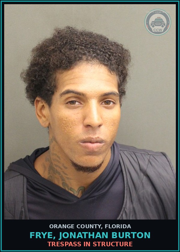 Booking mugshot of FRYE, JONATHAN BURTON in Orange County