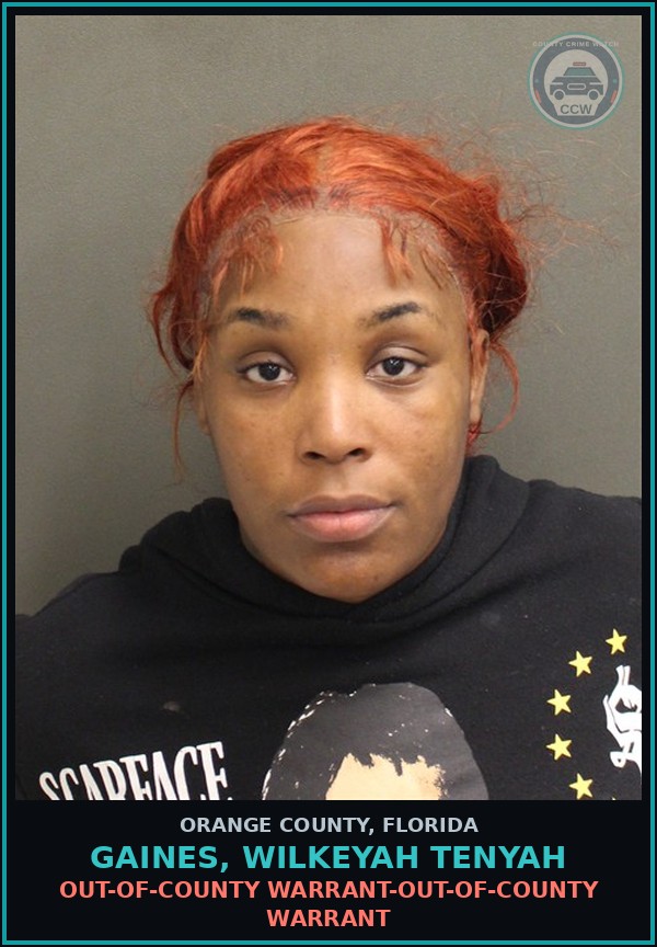 Booking mugshot of GAINES, WILKEYAH TENYAH in Orange County