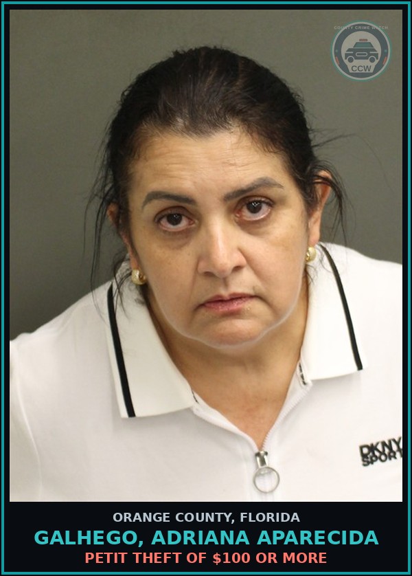 Booking mugshot of GALHEGO, ADRIANA APARECIDA in Orange County