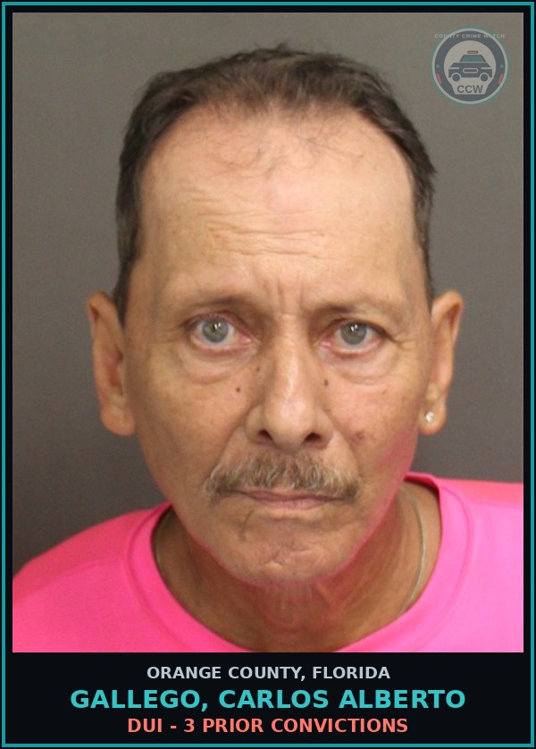 Booking mugshot of GALLEGO, CARLOS ALBERTO in Orange County